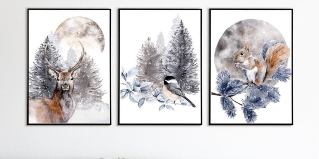 Full of Wonder Gifts - Watercolour Deer,Bird,Squirrel Wall Art Prints Full Of Wonder Gifts Watercolour Deer,bird,squirrel Wall Art Prints